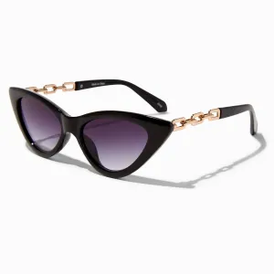 Claire's Chunky Black Cat Eye & Gold Chain Link Sunglasses