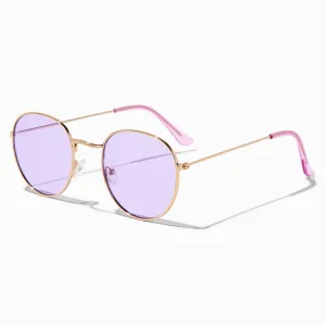 Claire's Purple Lens Gold Frame Sunglasses
