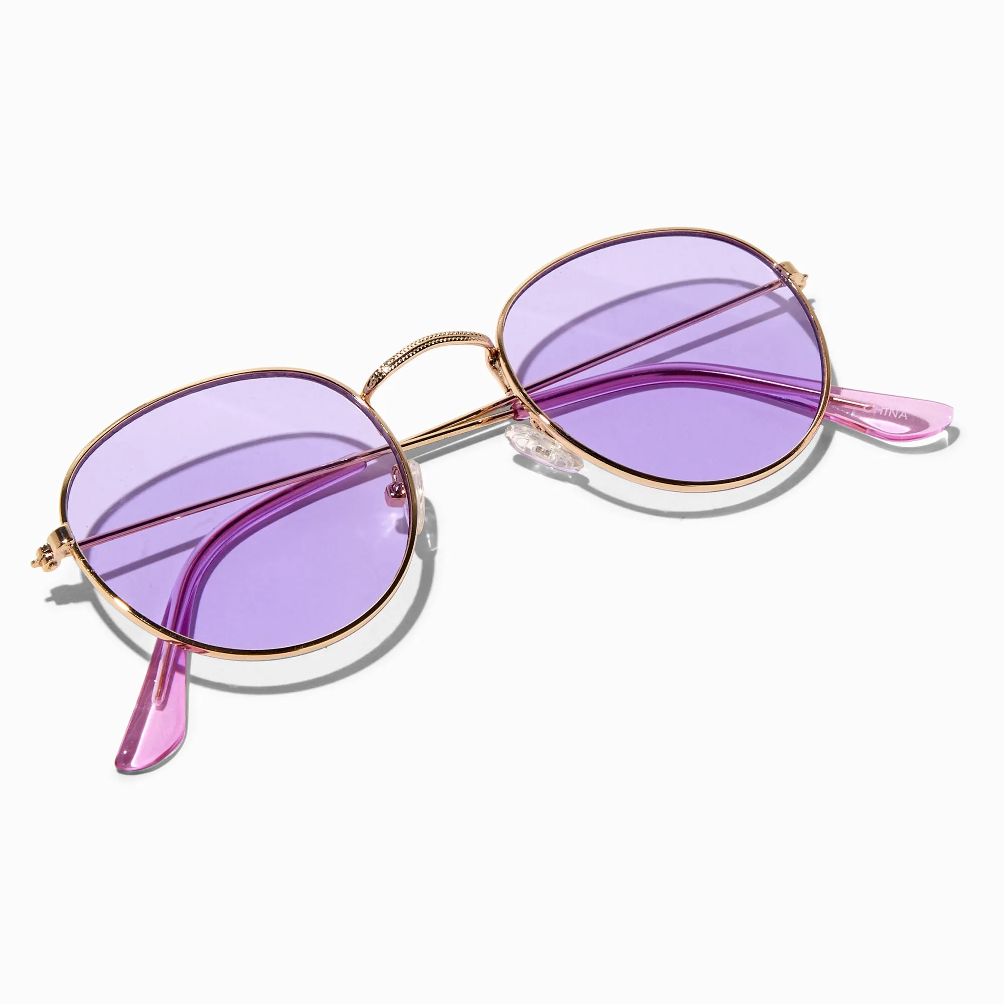 Claire's Purple Lens Gold Frame Sunglasses