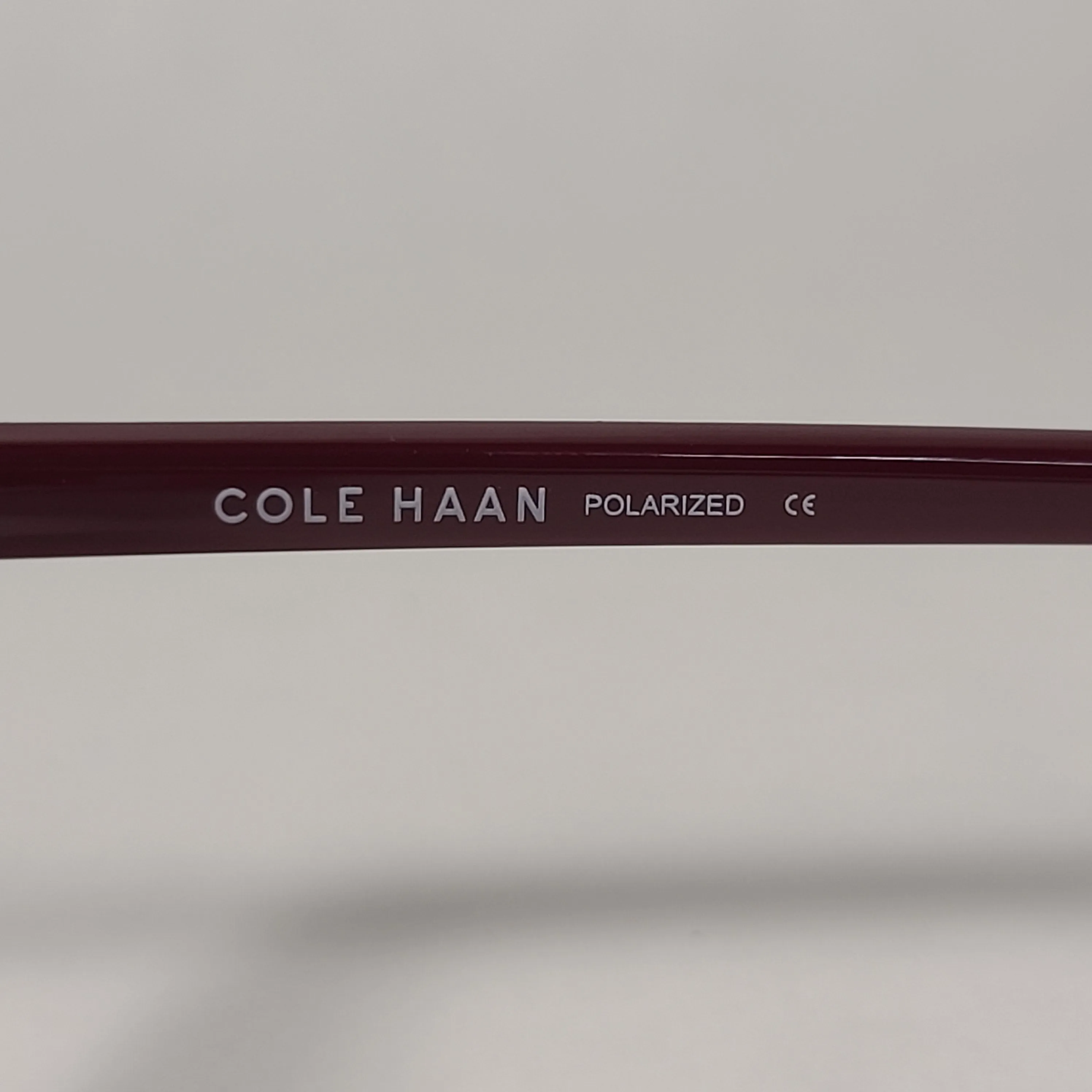 Cole Haan CH8505 604 Polarized Square Club Sunglasses Burgundy Gold Trim Frame Tinted Lens