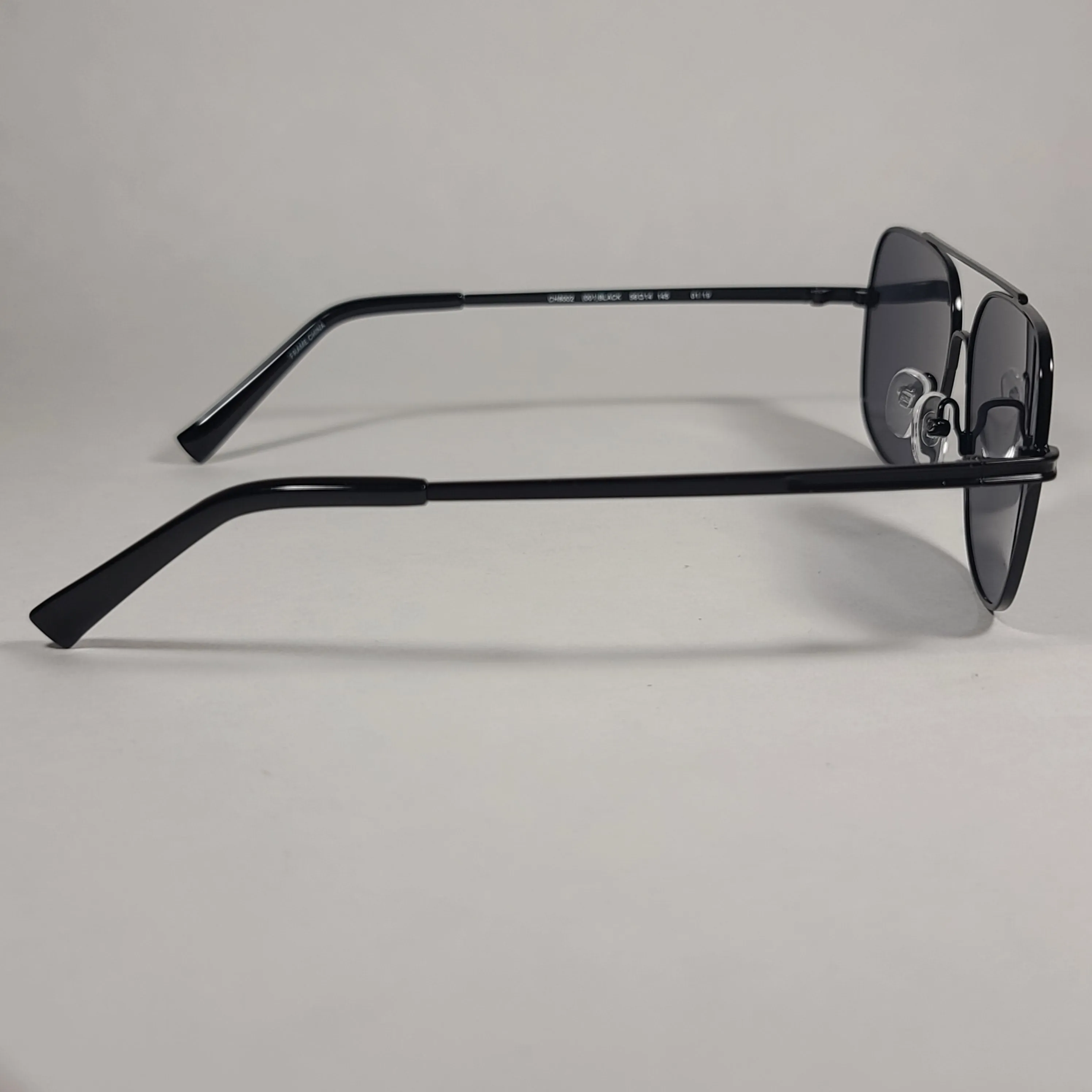 Cole Haan Polarized Navigator Sunglasses Shiny Black Frame Gray Lens CH8002 001 BLACK