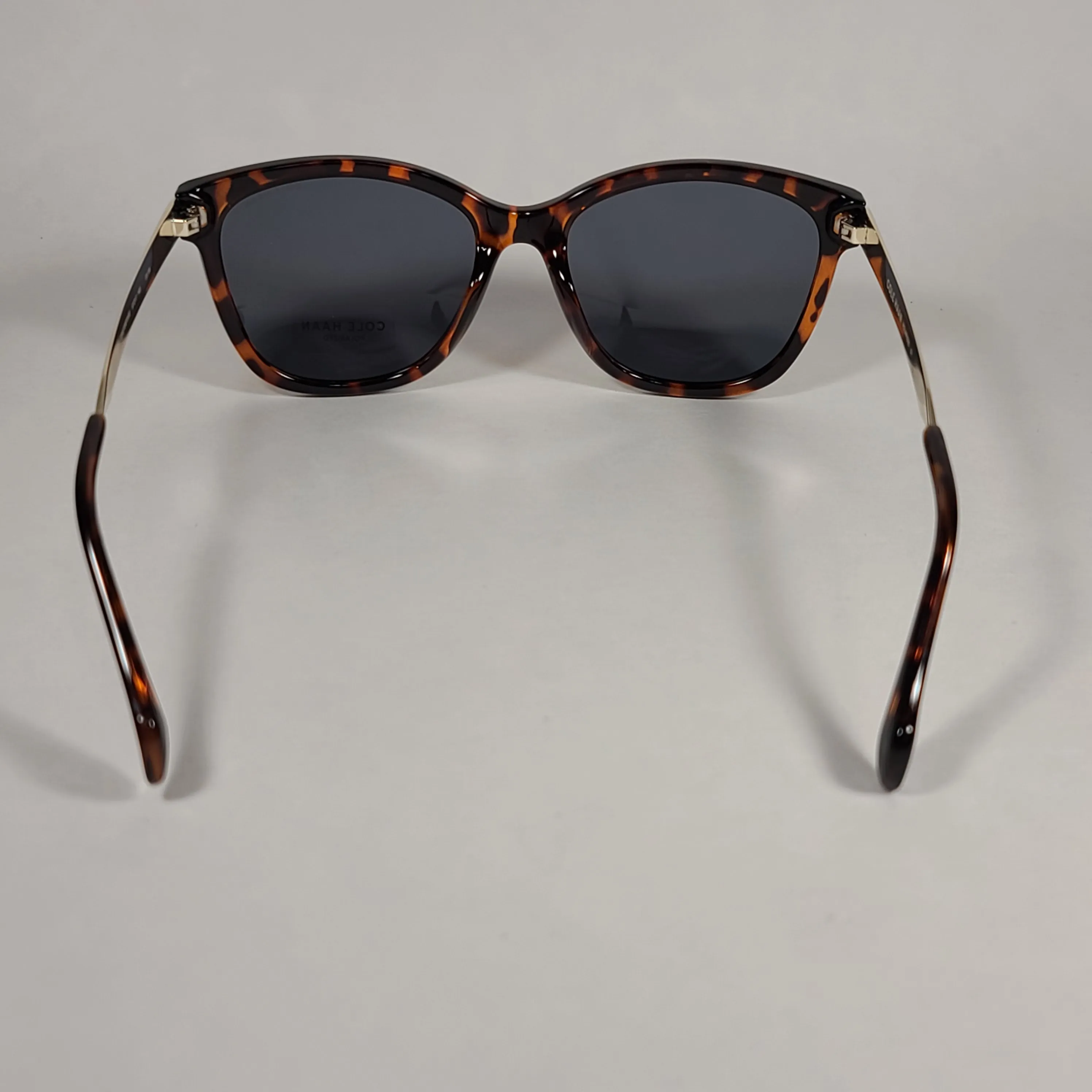 Cole Haan Square Polarized Sunglasses Tortoise And Gold Frame Mirror Lens CH9001 215 TORTOISE