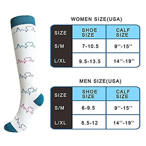 Color mixed-3Pairs Compression Socks by Actinput