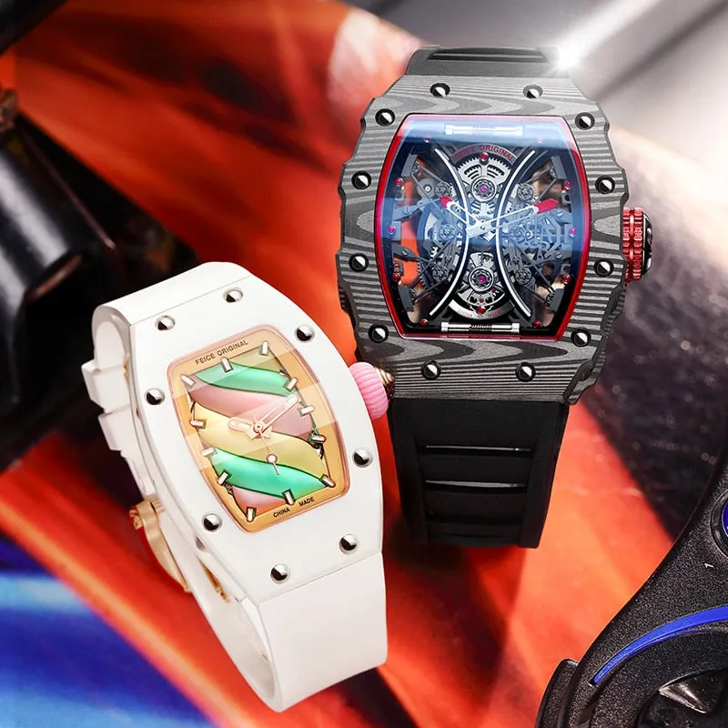 Couple Watches Pair Men and Women  Mechanical Skeleton Wrist Watch