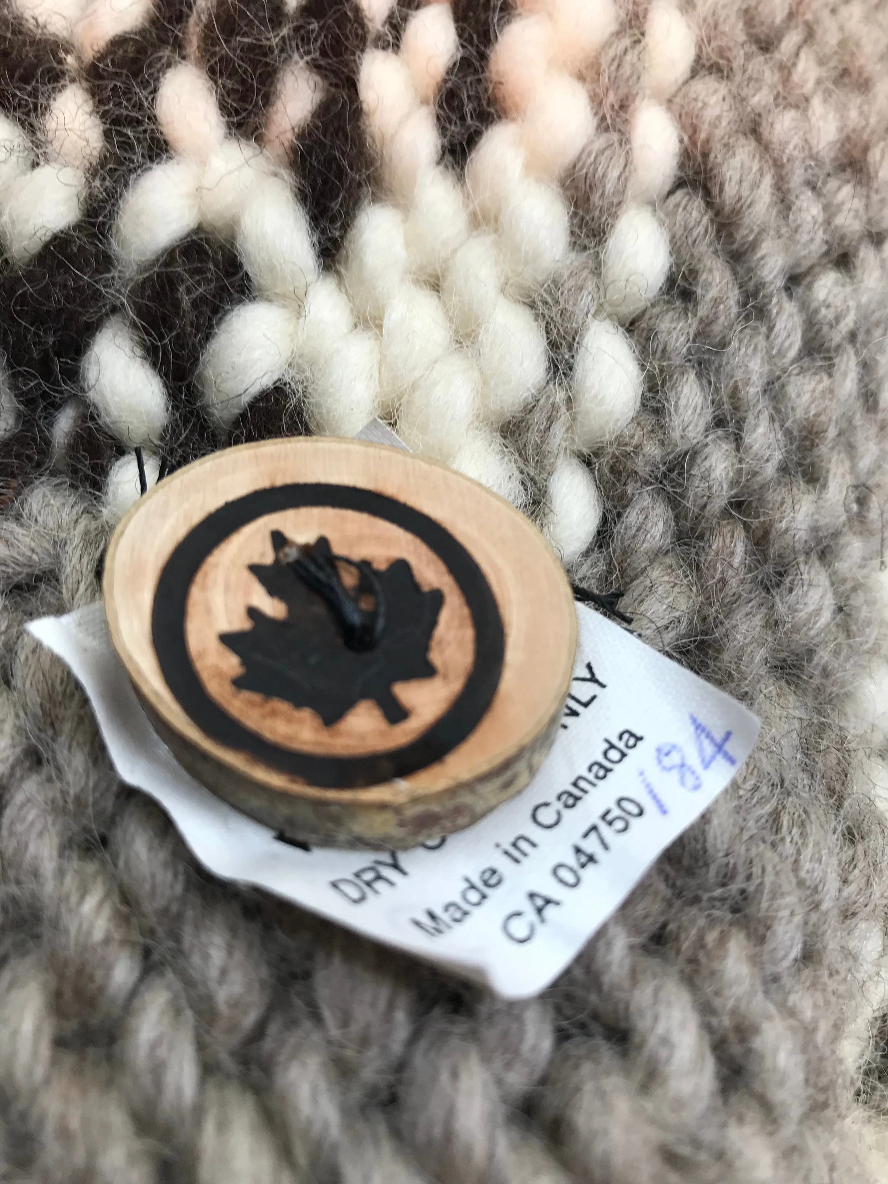 Cowichan Indian Hand Knitted Wool Vintage Cardigan