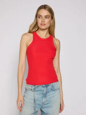 Crimson Red Rib Body Sculpting Tank Top