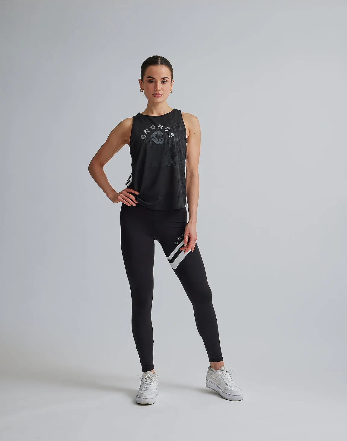 CRONOS WOMEN MESH TANKTOP【BLACK】
