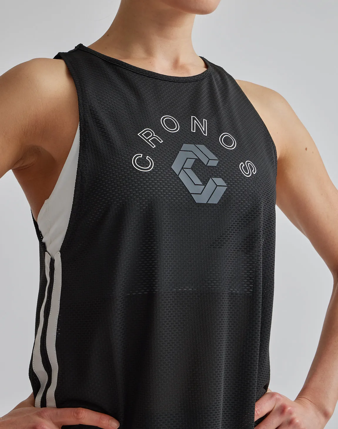 CRONOS WOMEN MESH TANKTOP【BLACK】