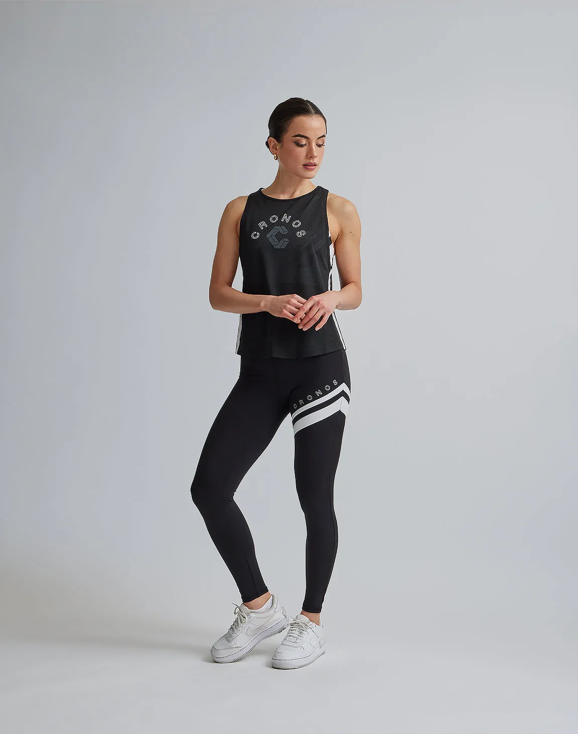 CRONOS WOMEN MESH TANKTOP【BLACK】