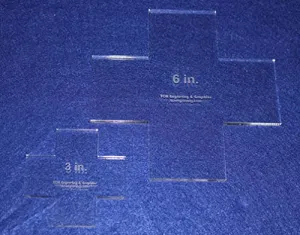 Cross Templates. 3", 6". - Clear Acrylic ~ 1/4"
