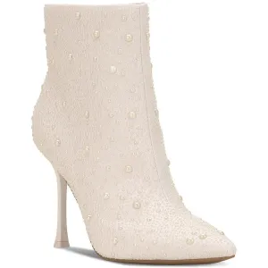 Cufflinks Inc. INC Womens Rakima2 Pointed Toe Zipper Ankle Boots White 7.5 Medium (B,M), Pearl