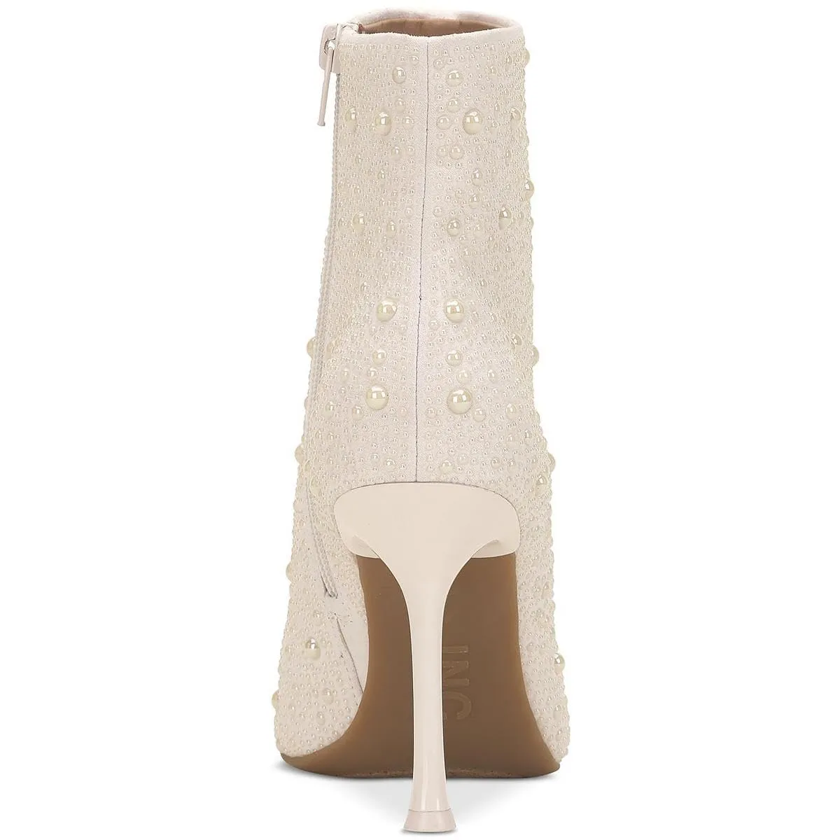 Cufflinks Inc. INC Womens Rakima2 Pointed Toe Zipper Ankle Boots White 7.5 Medium (B,M), Pearl