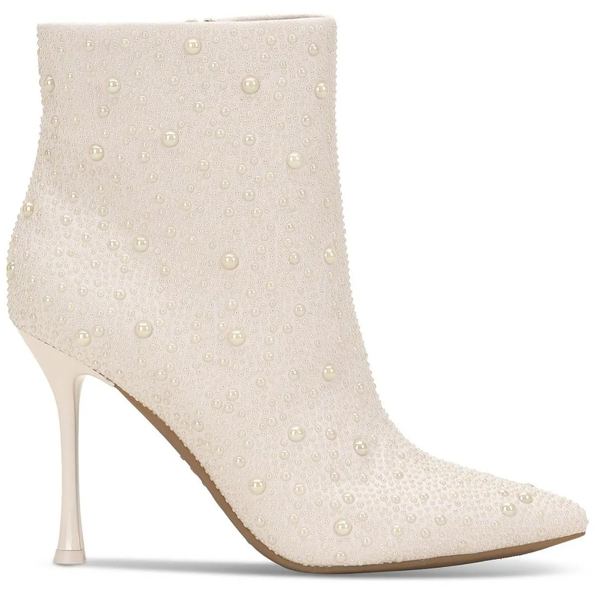 Cufflinks Inc. INC Womens Rakima2 Pointed Toe Zipper Ankle Boots White 7.5 Medium (B,M), Pearl