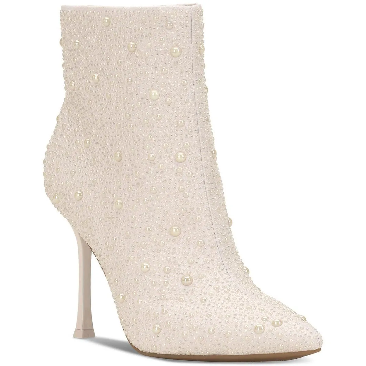 Cufflinks Inc. INC Womens Rakima2 Pointed Toe Zipper Ankle Boots White 7.5 Medium (B,M), Pearl