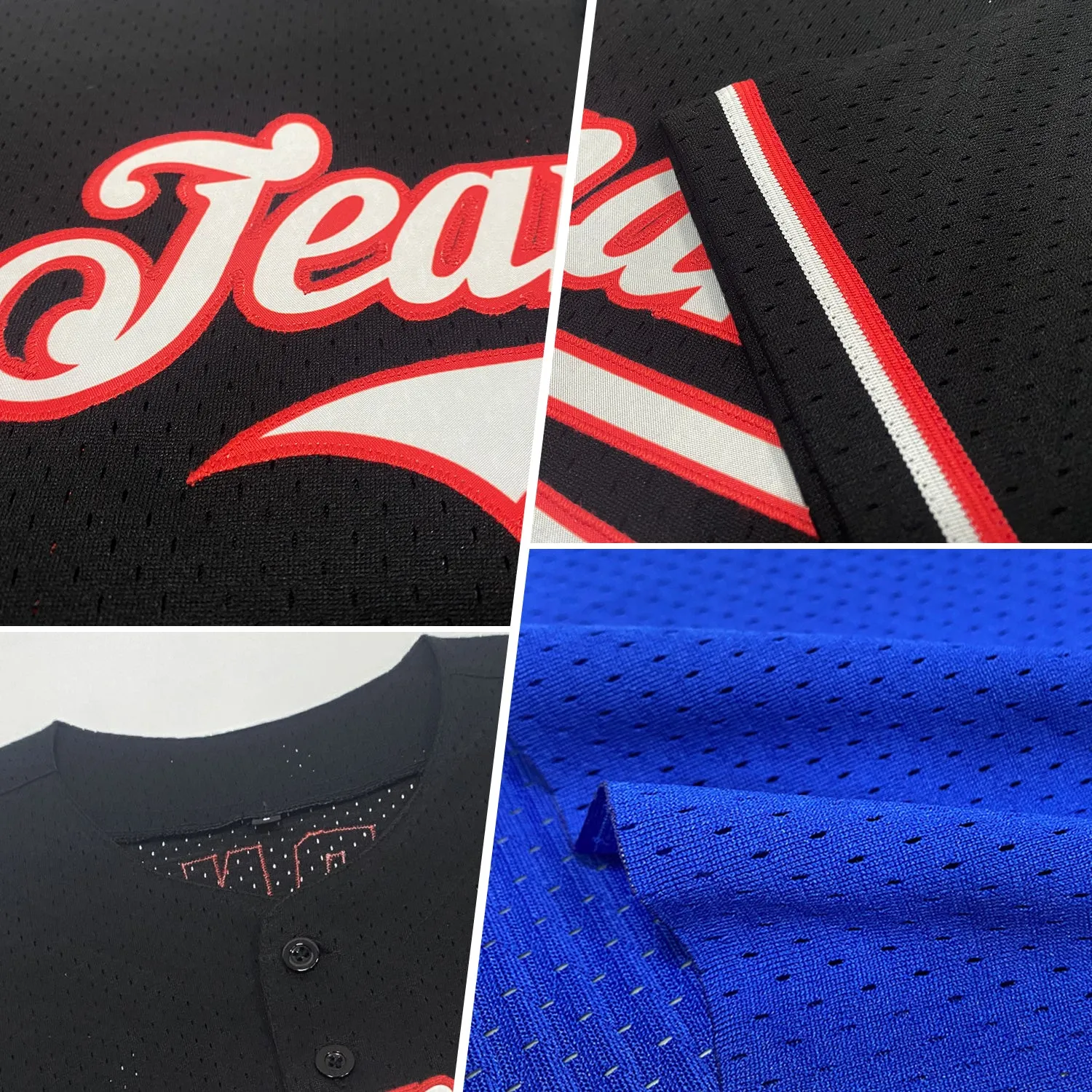 Custom Royal Red-Gold Mesh Authentic Throwback Baseball Jersey
