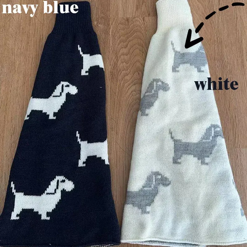 Cute Dachshund Dog Knit Leg Warmers Mid Calf Socks Ankle Covers Winter Thickened Warm Sweet Calf Socks Harajuku Leg Covers