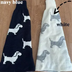 Cute Dachshund Dog Knit Leg Warmers Mid Calf Socks Ankle Covers Winter Thickened Warm Sweet Calf Socks Harajuku Leg Covers