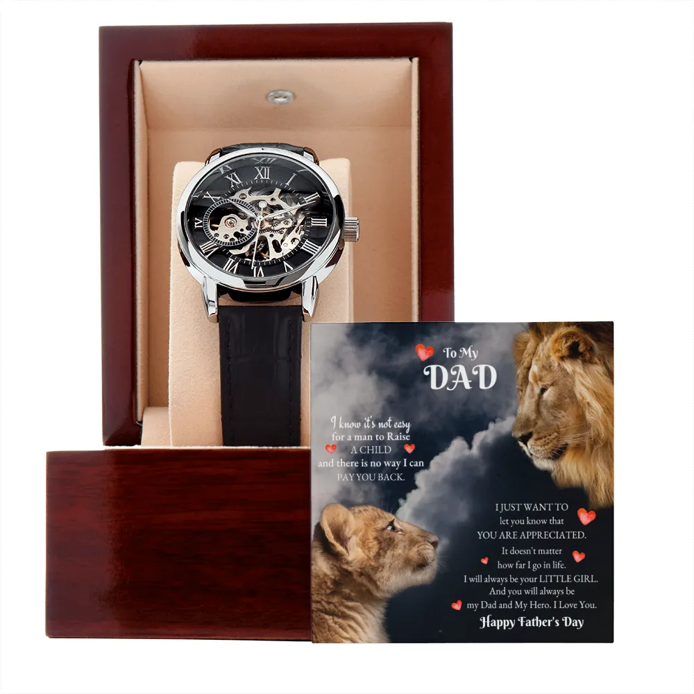 Dad Gift From Daughter, Watch with Mahogany Box