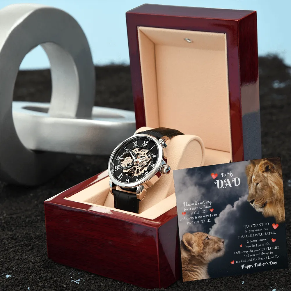 Dad Gift From Daughter, Watch with Mahogany Box