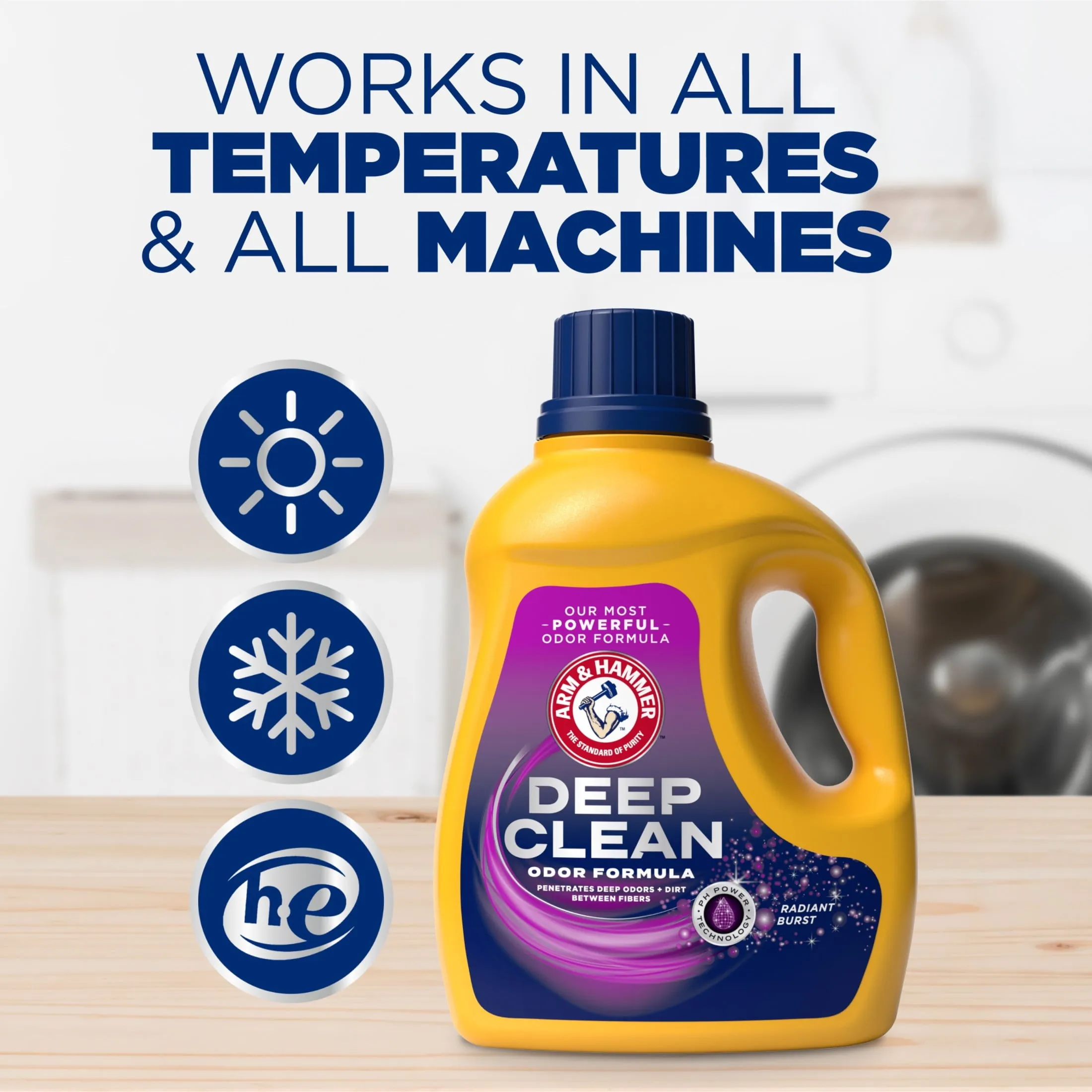 Deep Clean Odor Formula, Liquid Laundry Detergent, 102 Fl Oz, 68 Loads Arm and Hammer