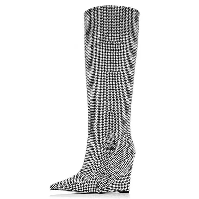 Diamonds Wedge Long Boots