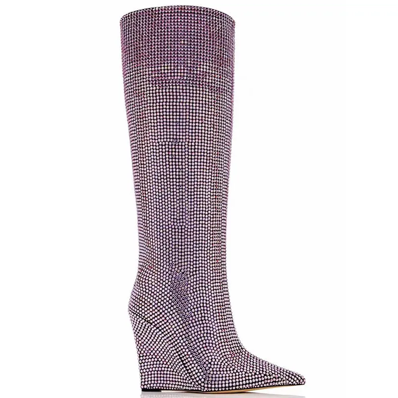 Diamonds Wedge Long Boots