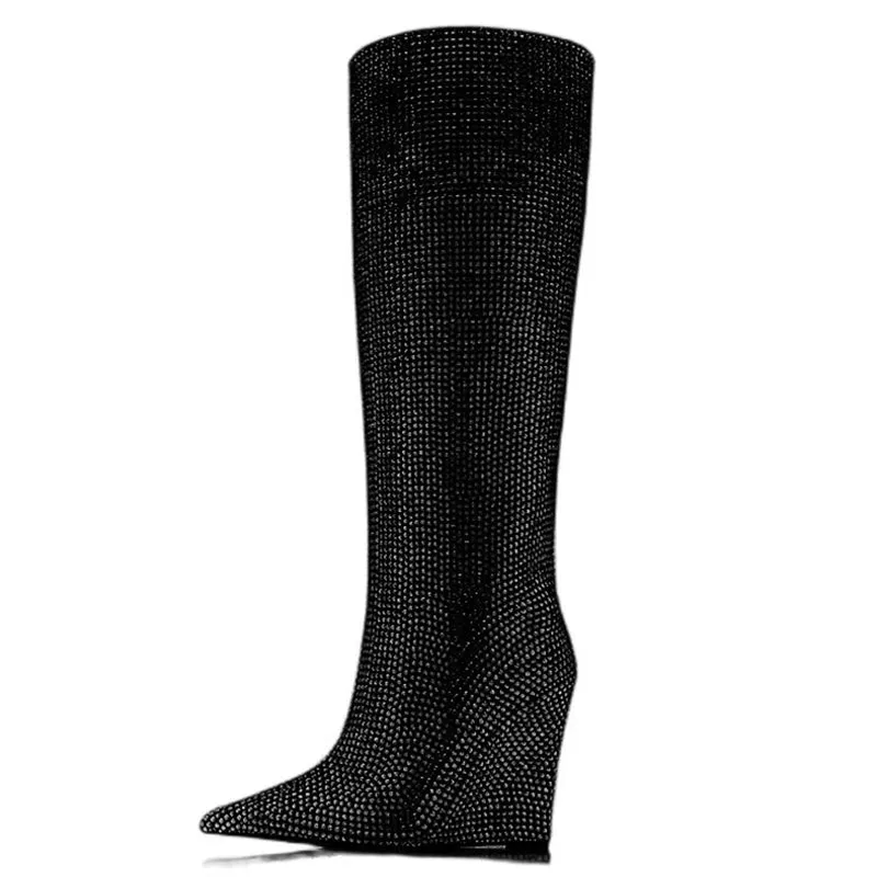 Diamonds Wedge Long Boots