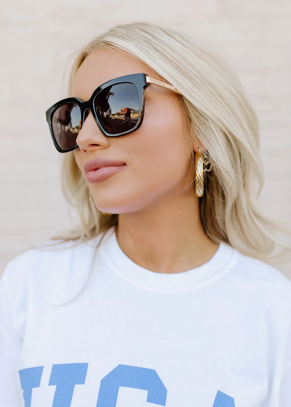 Diff Bella Black & Gold Sunglasses