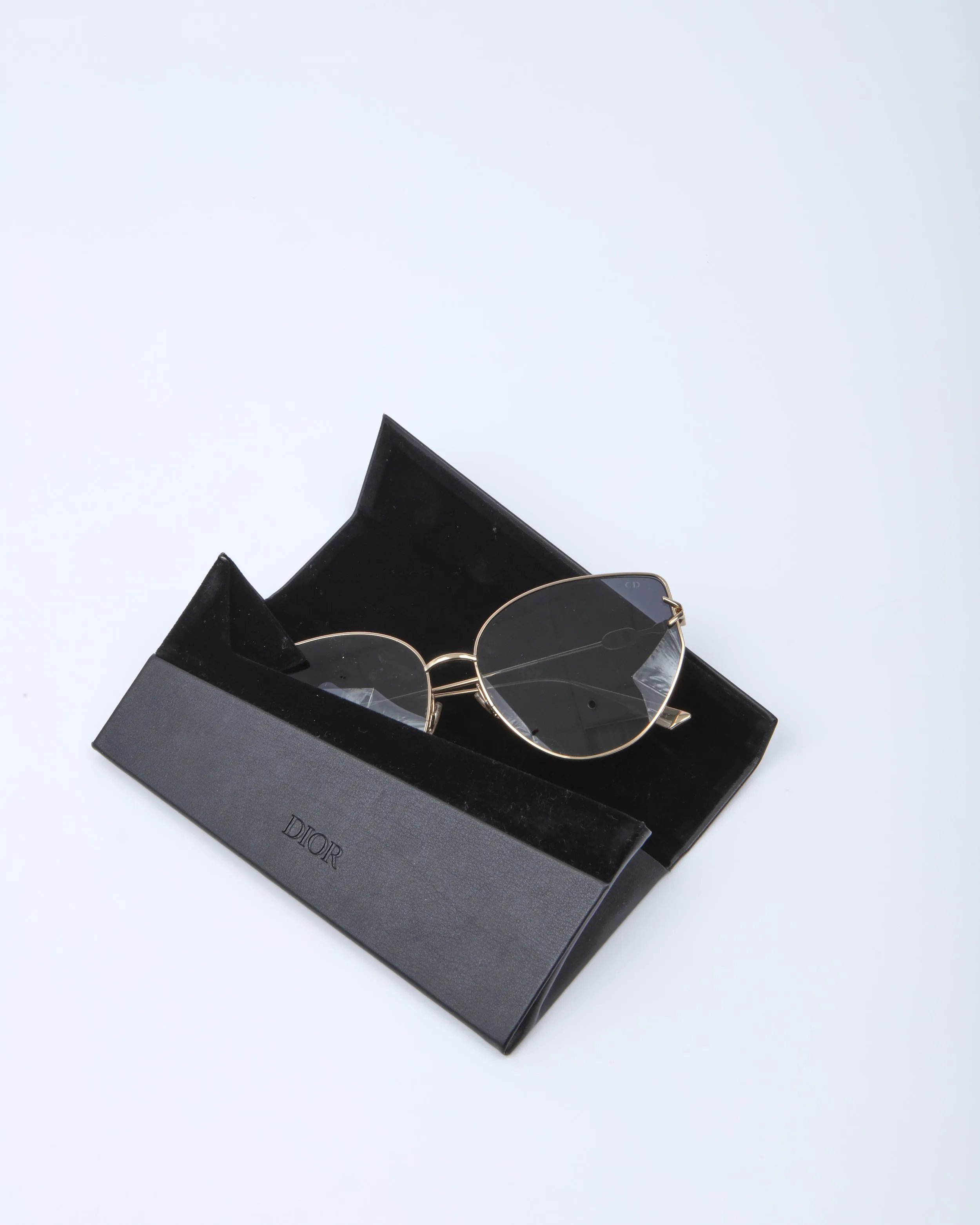 Dior Gold Frame Gipsy 1 J5G2K Cat Eye Sunglasses