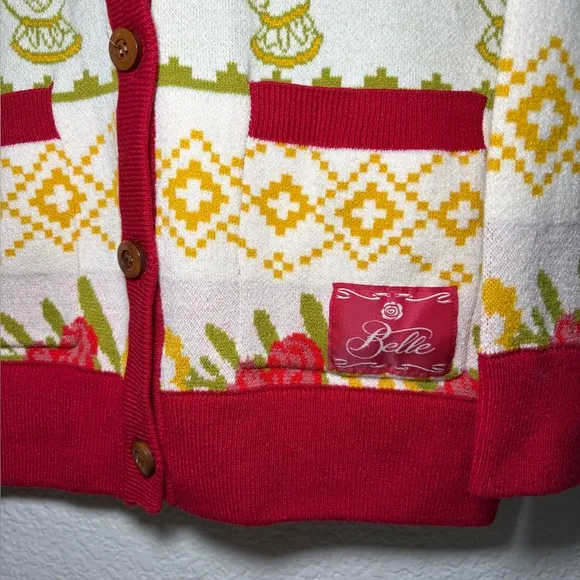 Disney Beauty and The Beast Rose Patterned Women's Cardigan Boxlunch Exclusive