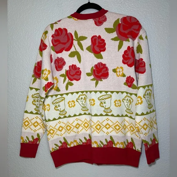 Disney Beauty and The Beast Rose Patterned Women's Cardigan Boxlunch Exclusive