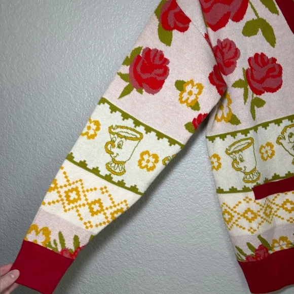 Disney Beauty and The Beast Rose Patterned Women's Cardigan Boxlunch Exclusive