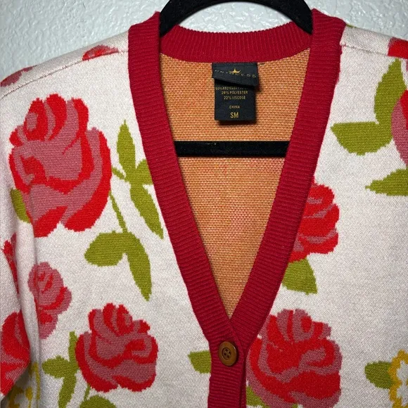 Disney Beauty and The Beast Rose Patterned Women's Cardigan Boxlunch Exclusive