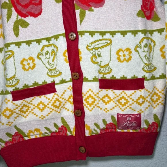 Disney Beauty and The Beast Rose Patterned Women's Cardigan Boxlunch Exclusive