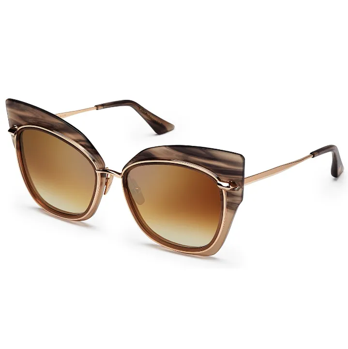 DITA STORMY//SMOKE SWIRL TO DARK CREAM-14K GOLD W/BROWN TO CLEAR-GOLD FLASH-AR