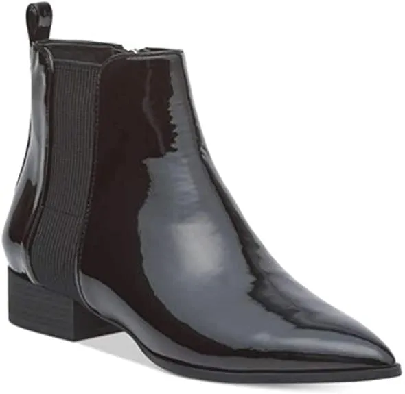 DKNY Womens Talie Pointed Toe Ankle Chelsea Boots, Patent Black, Size 5.0