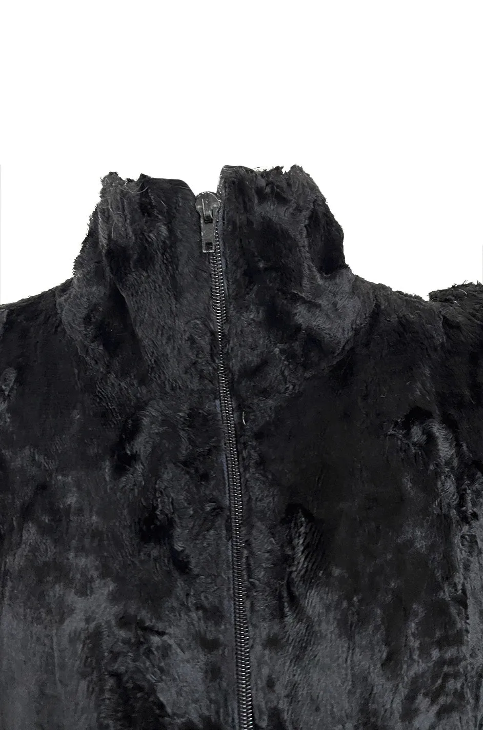 Documented 1973 Biba by Barbara Hulanicki Rare Maternity Label Black Faux Fur Swing Coat