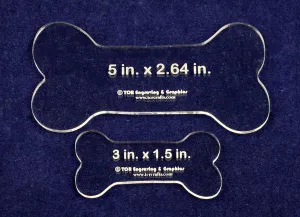 Dog Bone Quilting Templates 2 Piece Set - Clear 1/8" Thick Acrylic