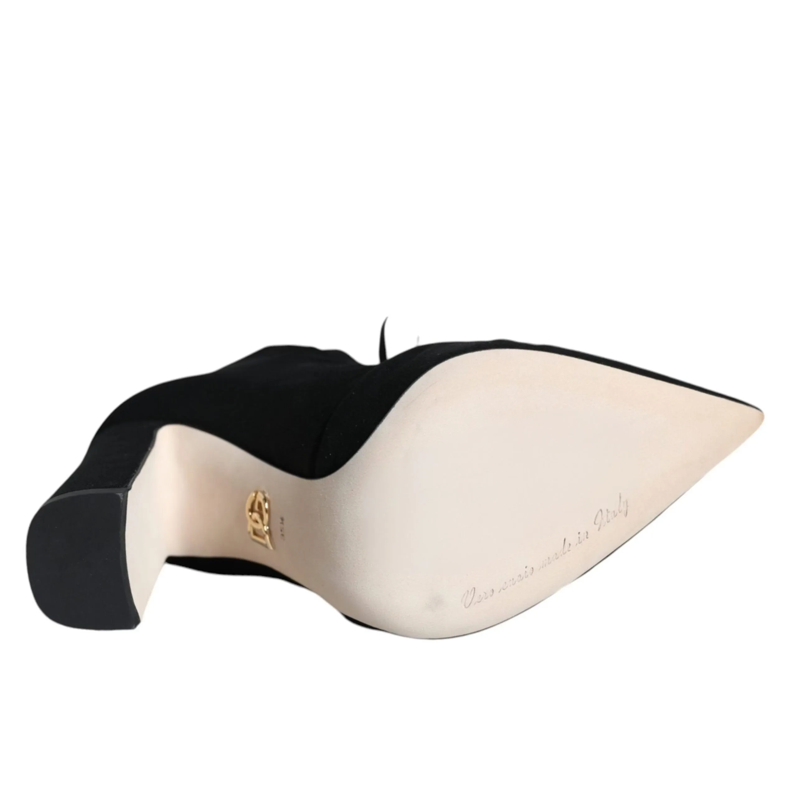 Dolce & Gabbana Black Jersey Stretch Ankle Booties Shoes