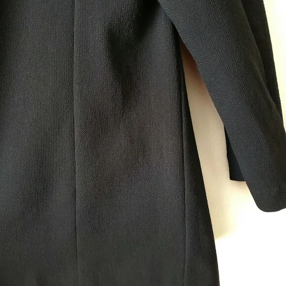 Eileen Fisher Women Wool Jacket Black M Minimalist Modern Career Boxy Italy Flaw