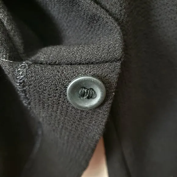 Eileen Fisher Women Wool Jacket Black M Minimalist Modern Career Boxy Italy Flaw
