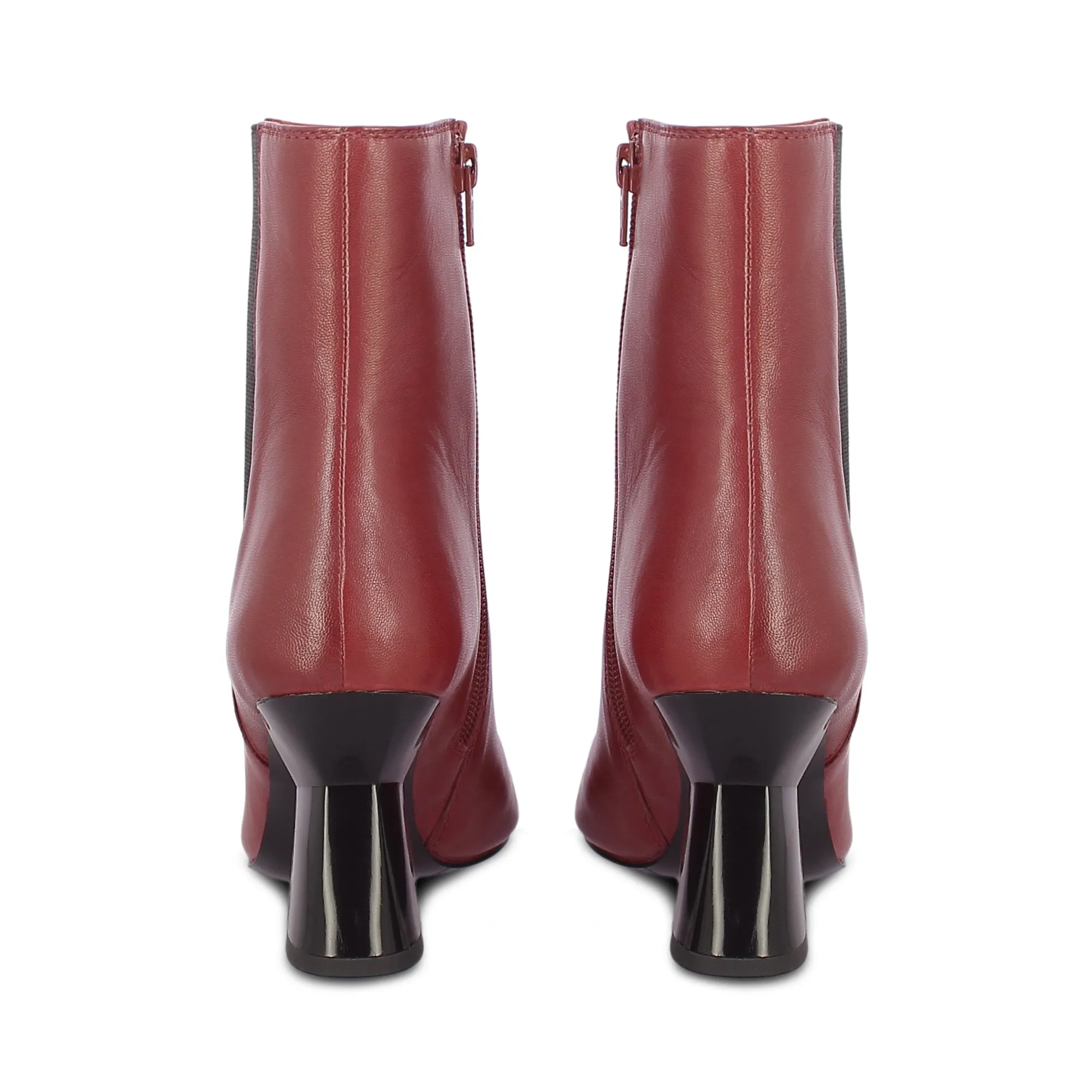 Elliana Nappa Leather Ankle Boots - Rust