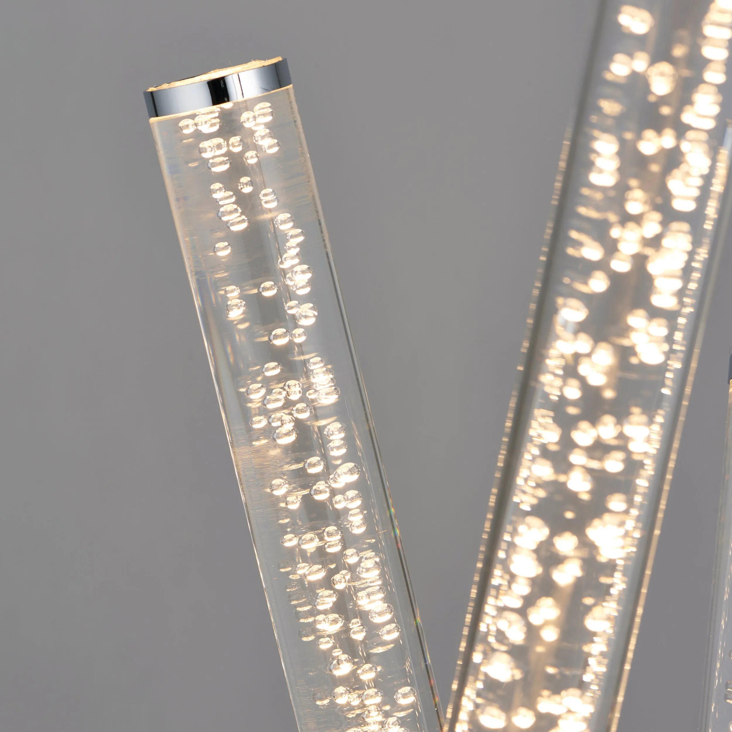 Endon 76771 Glacier 3lt Table Polished stainless steel & clear bubble acrylic 3 x 1.35W LED (SMD 2835) Warm White