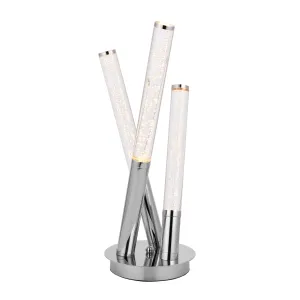 Endon 76771 Glacier 3lt Table Polished stainless steel & clear bubble acrylic 3 x 1.35W LED (SMD 2835) Warm White