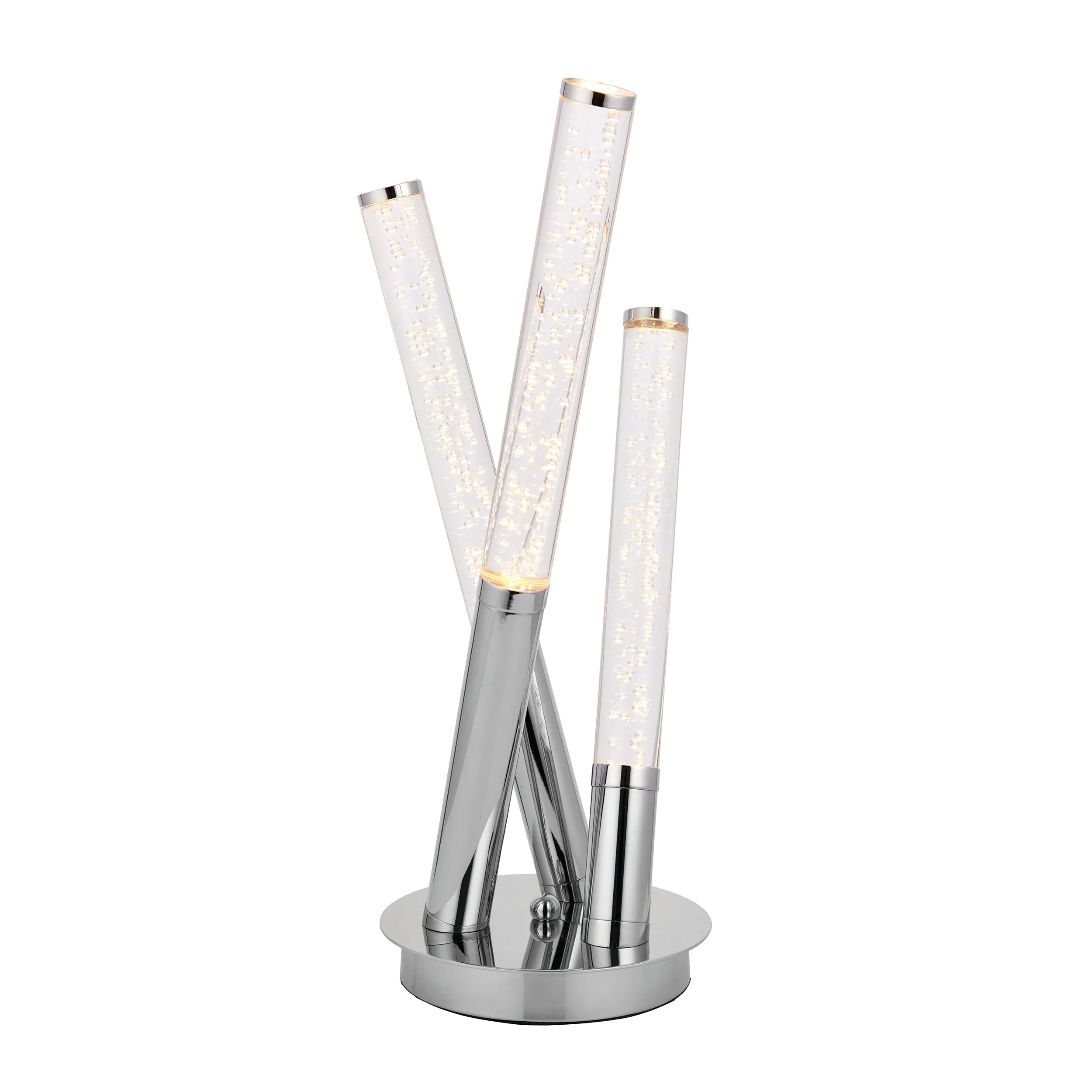 Endon 76771 Glacier 3lt Table Polished stainless steel & clear bubble acrylic 3 x 1.35W LED (SMD 2835) Warm White