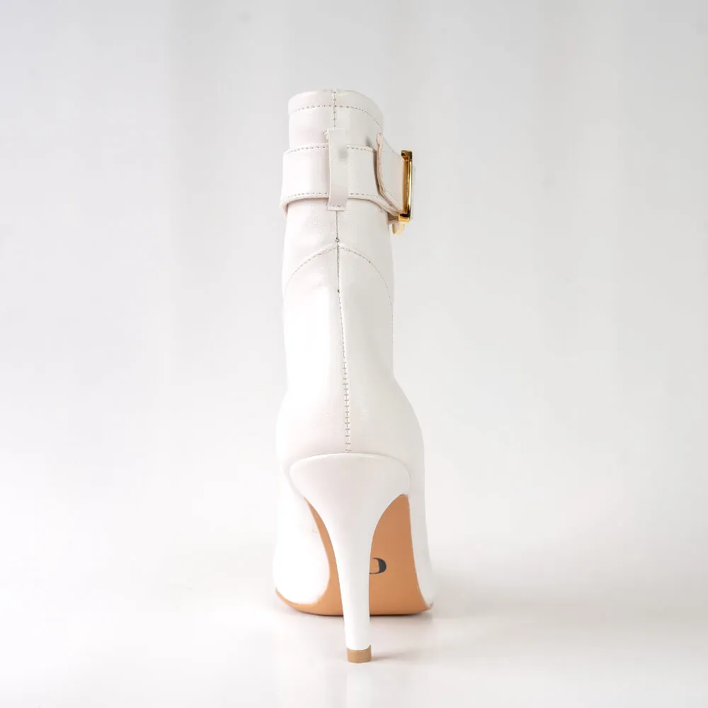 Esra - White Vegan Leather - Street Sole