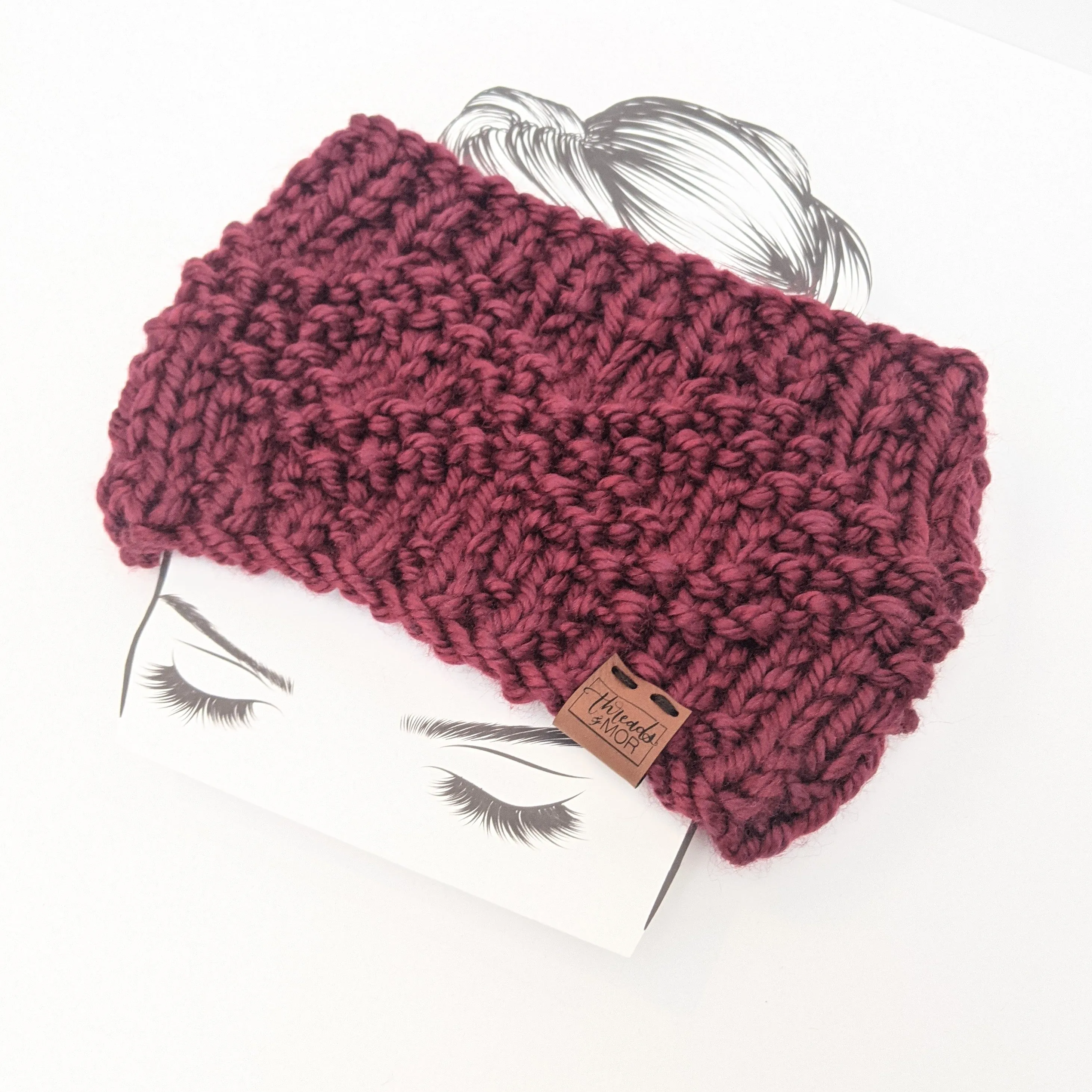 Etta Maroon Knit Ear Warmer