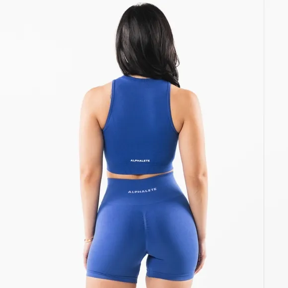 EUC Alphalete Stratus Crop Tank in Sapphire Blue Size XS