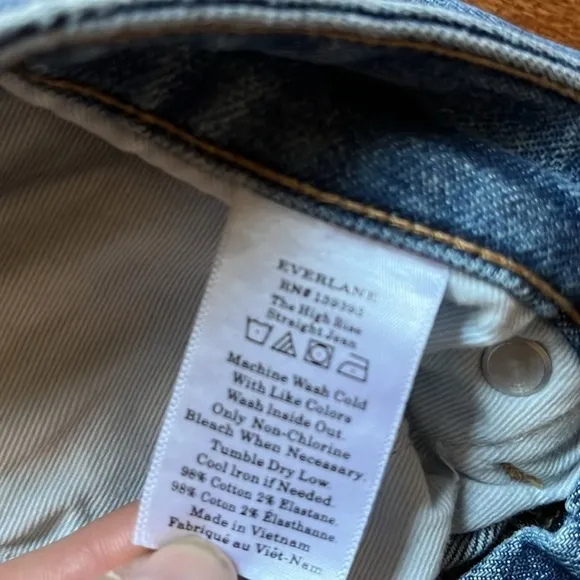 Everlane | The High Rise Straight Jean Light Wash Denim Women’s Sz 27/4 Ankle