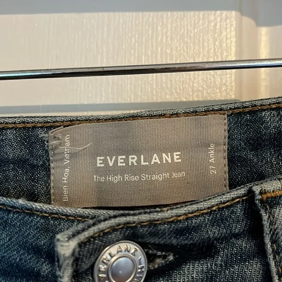Everlane | The High Rise Straight Jean Light Wash Denim Women’s Sz 27/4 Ankle